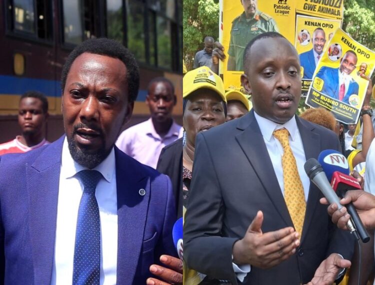 A photo montage of NUP's Charles Matovu and NRM's Kenan Opio following the Entebbe High Court ruling recently. Photo/ 360news Ug